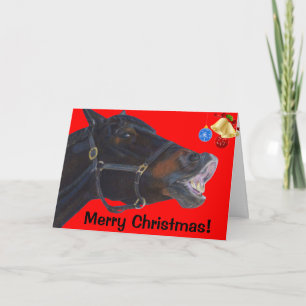 Cartes Pour Fêtes Annuelles Funny Joyeux Noël Horse Card