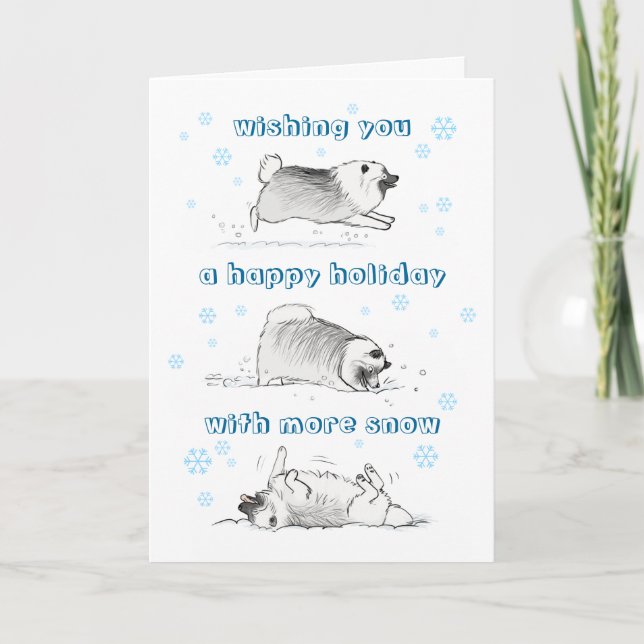 Cartes Pour Fêtes Annuelles Funny Keeshond Dessin de dessin Chien | Noël ennei (Devant)