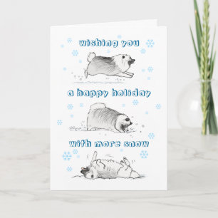Cartes Pour Fêtes Annuelles Funny Keeshond Dessin de dessin Chien   Noël ennei