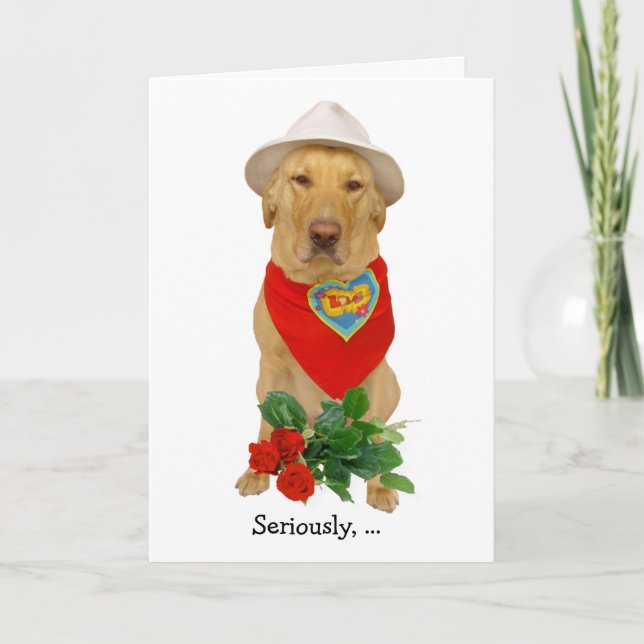 Cartes Pour Fêtes Annuelles Funny Lab Valentine personnalisable (Devant)