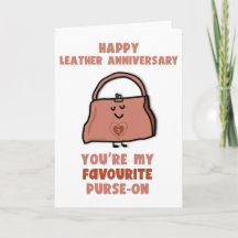 Funny Leather Anniversary Card