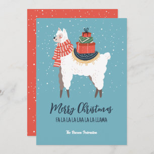 Cartes Pour Fêtes Annuelles Funny Llama Vacances d'hiver Joyeux Noël
