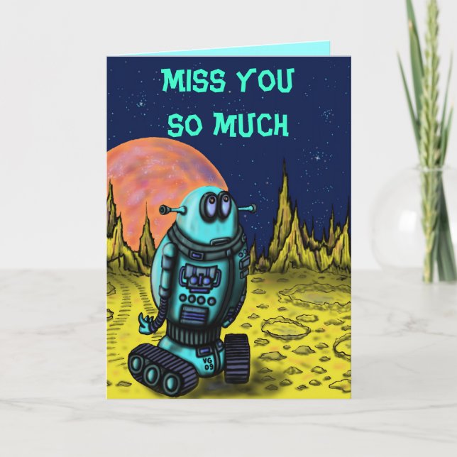 Cartes Pour Fêtes Annuelles Funny lonely robot (Devant)
