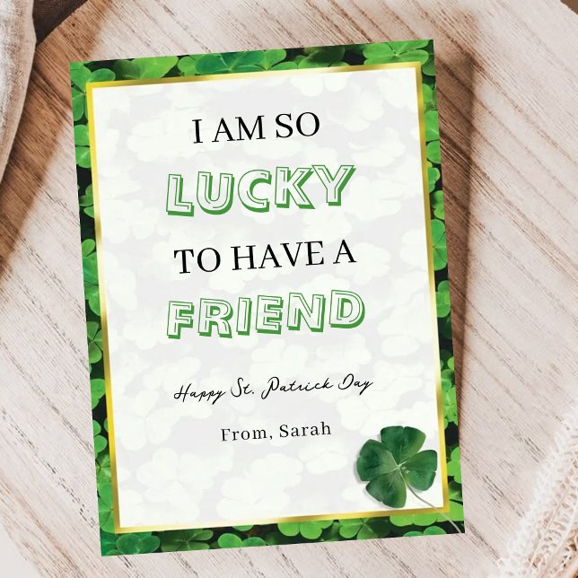 Cartes Pour Fêtes Annuelles Funny Lucky Friend St. Patrick’s Day Greeting Card (Créateur téléchargé)