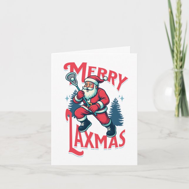 Cartes Pour Fêtes Annuelles Funny Merry Laxmas Lacrosse Christmas Card (Devant)