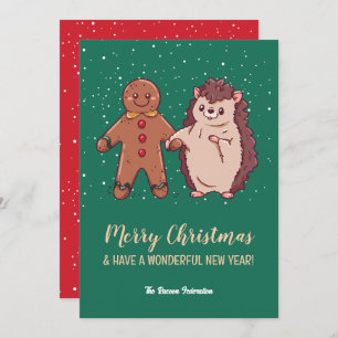 Cartes Pour Fêtes Annuelles Funny mignon Hérisson Joyeux Noël Bonne année