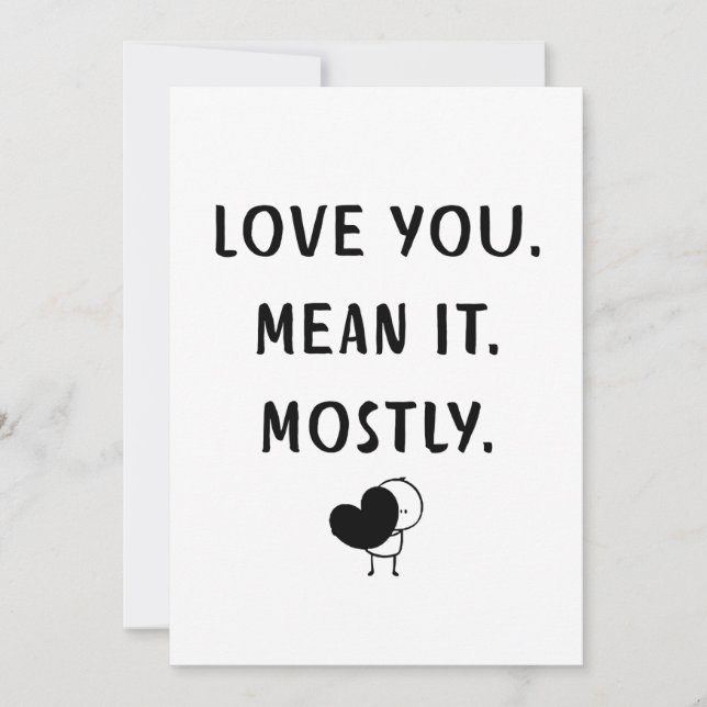 Cartes Pour Fêtes Annuelles Funny Minimalist Love Quote Design (Devant)