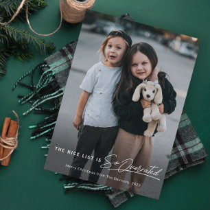 Cartes Pour Fêtes Annuelles Funny Naughty The Nice List Photo Noël