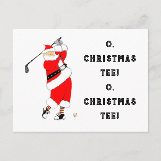 Cartes Pour Fêtes Annuelles Funny Noël de golf (Devant)