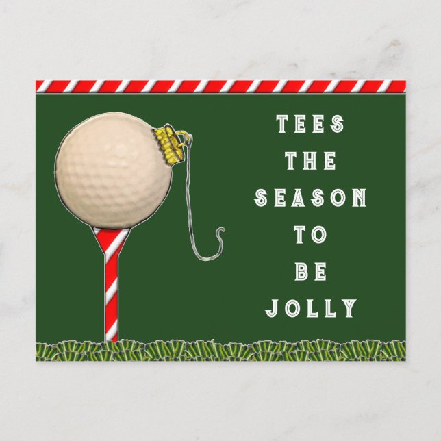Cartes Pour Fêtes Annuelles Funny Noël de golf (Devant)