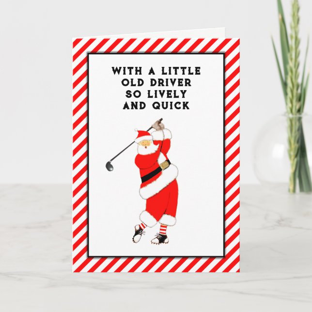 Cartes Pour Fêtes Annuelles Funny Noël de golf (Devant)
