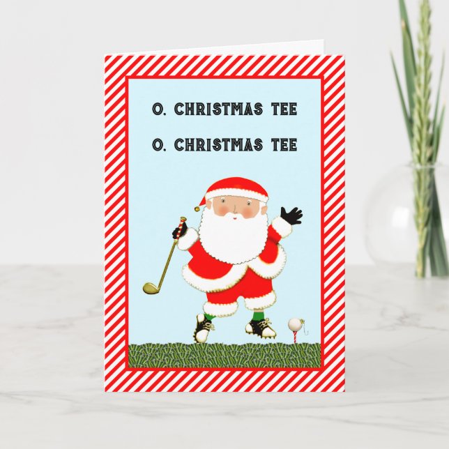 Cartes Pour Fêtes Annuelles Funny Noël de golf (Devant)