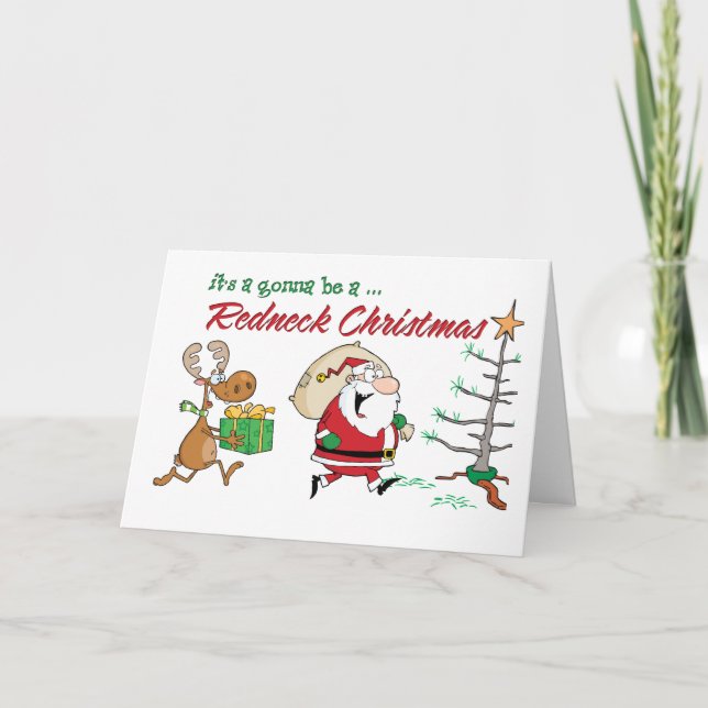 Cartes Pour Fêtes Annuelles Funny Noël rouge (Devant)