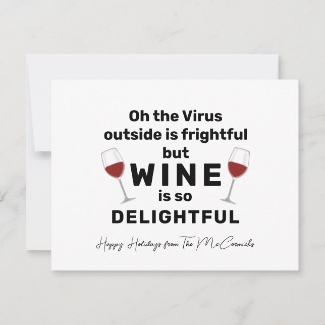 Cartes Pour Fêtes Annuelles Funny Noël Wine Pun personnalisé (Devant)