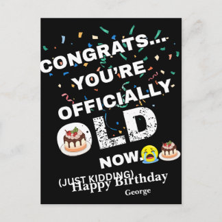 Cartes Pour Fêtes Annuelles Funny Officially Old Birthday - Bold Meme Style