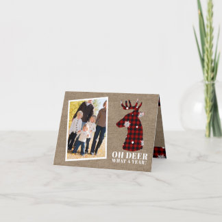 Cartes Pour Fêtes Annuelles Funny Oh Deer Burlap Noël