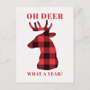 Cartes Pour Fêtes Annuelles Funny Oh Deer Quelle année le bison rouge a jeté l