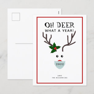 Cartes Pour Fêtes Annuelles Funny Oh Deer What A Year 2021 Christmas
