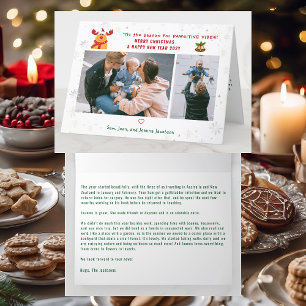 Cartes Pour Fêtes Annuelles Funny Pawsitive Rudolph 2 Photos Minimaliste Moder