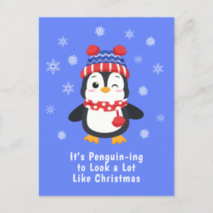 Cartes Pour Fêtes Annuelles Funny Penguin Pun Noël