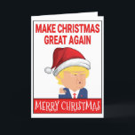 Cartes Pour Fêtes Annuelles Funny Père Noël Donald Trump Joyeux Noël<br><div class="desc">Faites Cette Saison De Fêtes Avec Cette Carte Trump Père Noël Funny Pour Noël "Rendre Halloween super,  Joyeux Noël". La carte est un standard de 7" x 5" et est vide à l'intérieur pour personnaliser votre propre message!</div>