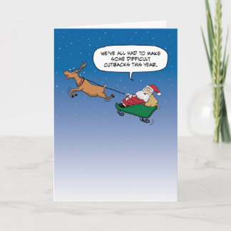 Cartes Pour Fêtes Annuelles Funny Père Noël fait des coupes