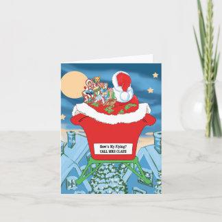 Cartes Pour Fêtes Annuelles Funny Père Noël Humour de Noël Comment est mon vol