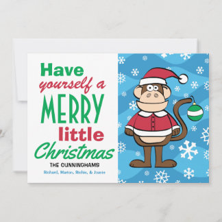 Cartes Pour Fêtes Annuelles Funny Père Noël Singe Noël
