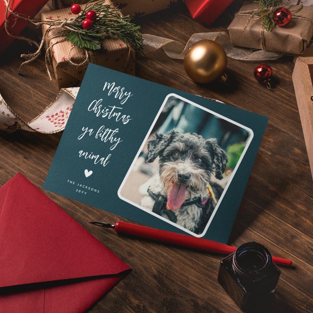 Cartes Pour Fêtes Annuelles Funny Pet Photo Joyeux Noël (Créateur téléchargé)