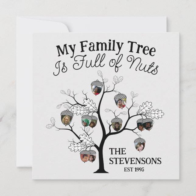 Cartes Pour Fêtes Annuelles Funny Photo Family Tree est plein de noix Noël (Devant)