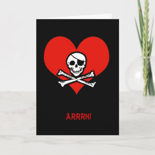 Cartes Pour Fêtes Annuelles Funny Pirate Me Heartie Valentine Card