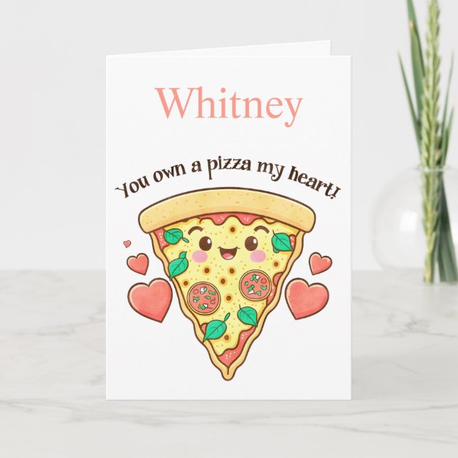Cartes Pour Fêtes Annuelles Funny Pizza My Heart Valentines Day Card (Devant)