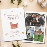 Cartes Pour Fêtes Annuelles Funny Pun Poulet de Noël Photo Collage<br><div class="desc">La carte de Noël de poulets drôles parfaite pour vos amis amateurs de poulet, ce stupide carte photo de jeu de poulets de Noël est super mignon et sûr de faire rire quelqu'un. Pun dit, "God Rest Ye Joyeux Gentle-Hen" et présente de jolies poules et poussins illustrés. Téléchargez trois photos...</div>