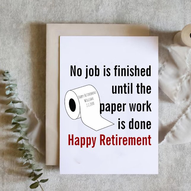 Cartes Pour Fêtes Annuelles Funny Retirement Toilet Paper card for colleague (Funny Retirement Toilet Paper card for colleague)