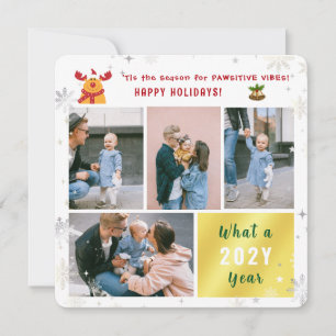 Cartes Pour Fêtes Annuelles Funny Rudolph 4 Photos Collage Joyeuses Vacances M