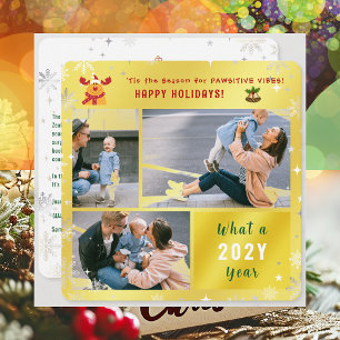 Cartes Pour Fêtes Annuelles Funny Rudolph Cute Joyeux Joyeux Jours d'or 3 Phot