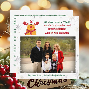 Cartes Pour Fêtes Annuelles Funny Rudolph Oh Deer Elegant Minimaliste 1 Photo