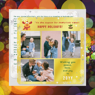 Cartes Pour Fêtes Annuelles Funny Rudolph Peace Love Joy 4 Photos Jote Golden