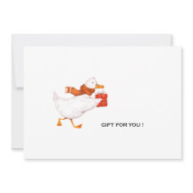 Funny Running Cartoon Duck Christmas