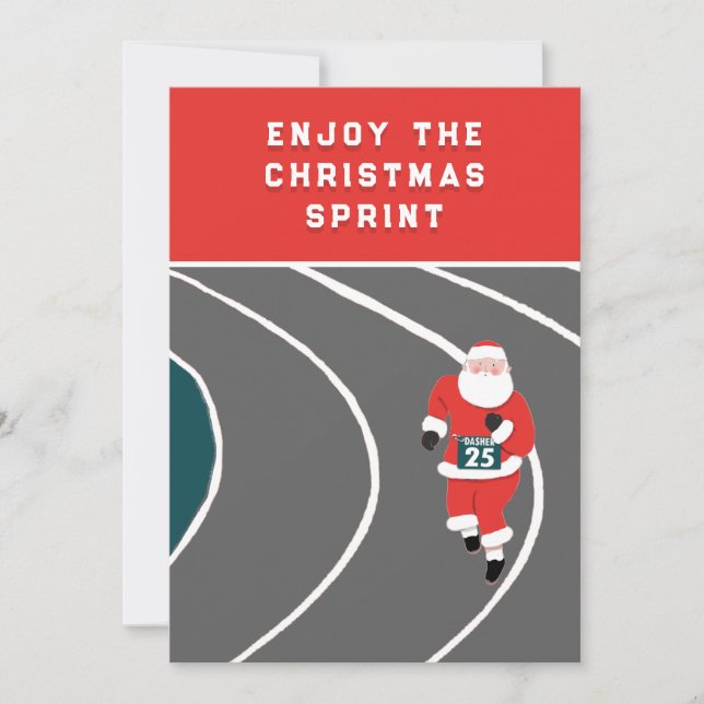 Cartes Pour Fêtes Annuelles Funny Running Track and Field Christmas (Devant)