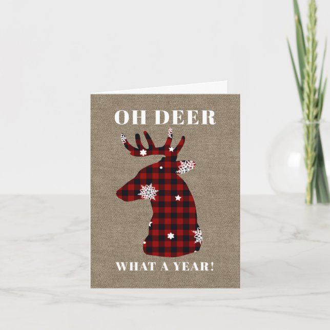 Cartes Pour Fêtes Annuelles Funny Rustic Oh Deer (Devant)