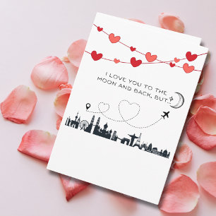 Cartes Pour Fêtes Annuelles Funny Saint-Valentin Je t'aime jusqu'à la Lune Mai