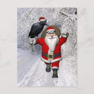 Cartes Pour Fêtes Annuelles Funny Santa Claus aime Ravens