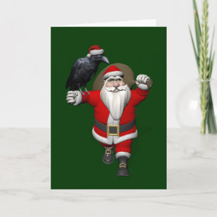 Cartes Pour Fêtes Annuelles Funny Santa Claus aime Ravens