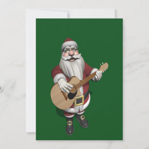 Cartes Pour Fêtes Annuelles Funny Santa Claus joue de la guitare accoustique