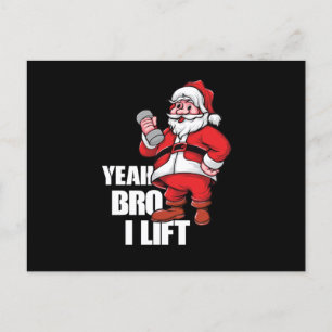 Cartes Pour Fêtes Annuelles Funny Santa Claus Ouais Bro Lift Exercice d'entraî