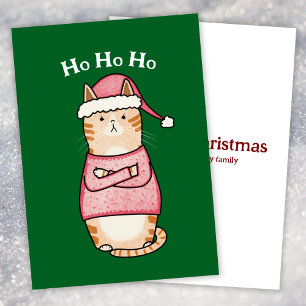 Cartes Pour Fêtes Annuelles Funny Sarcastic Orange Chat Noël