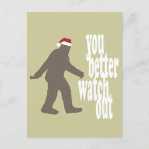 Cartes Pour Fêtes Annuelles Funny Sasquatch Père Noël Noël