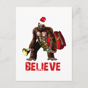 Cartes Pour Fêtes Annuelles Funny Sasquatch Santa Claus Design de Noël