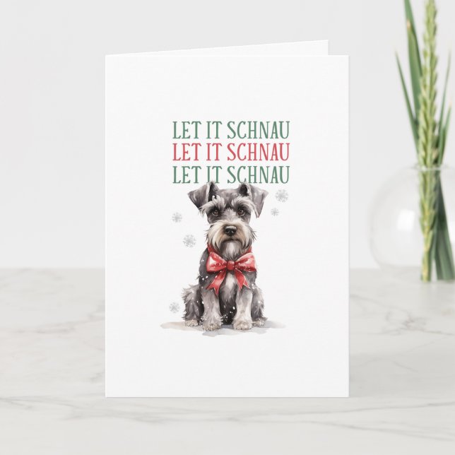 Cartes Pour Fêtes Annuelles Funny Schnauzer Dog Christmas Happy Holidays Holid (Devant)